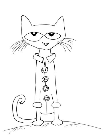 Pete the Cat and His Four Groovy Buttons Coloring page