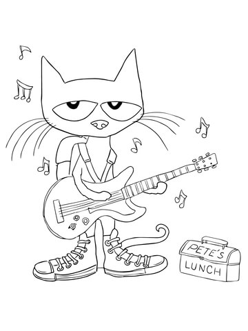 Pete the Cat Rocking in my School Shoes Coloring page