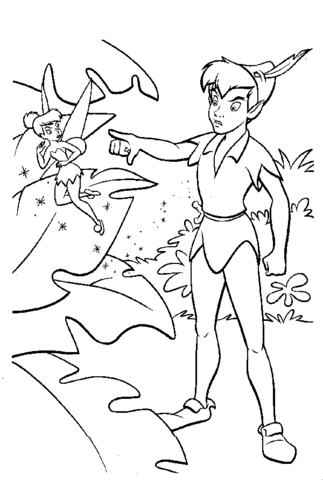 Peter Pan Will Go With Tinker Bell  Coloring page