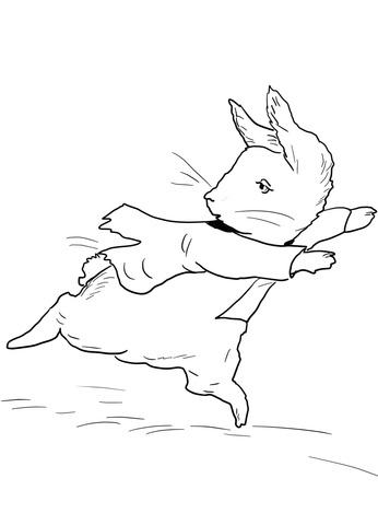 Peter Rabbit Escapes from mr Mcgregor Coloring page