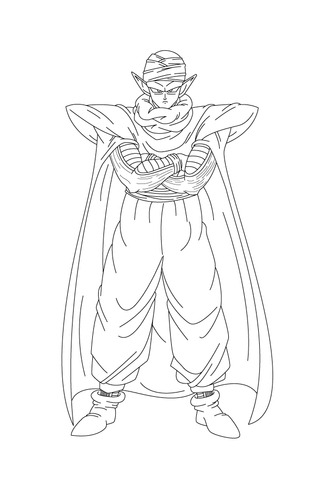 Piccolo Looks Powerful With His Arms Crossed Coloring page