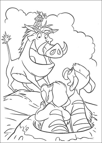 Timon is like a king Coloring page