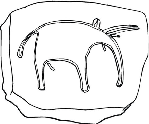 Mammoth Petroglyph Coloring page