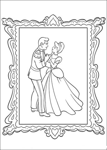 Picture Of The Prince And Cinderella  Coloring page