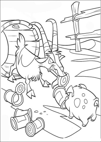 Pig And Goat Want To Own The Tin  Coloring page