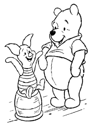 Piglet And Pooh  Coloring page