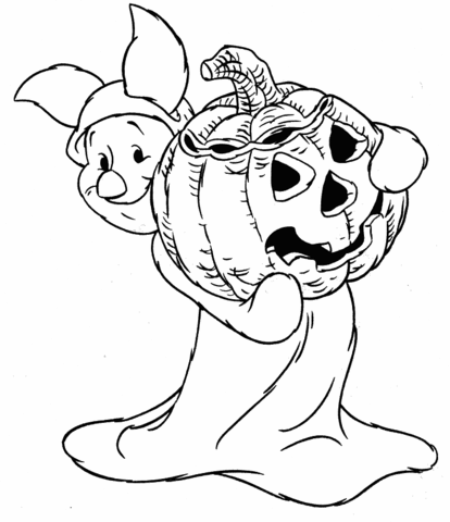 Piglet In a Halloween Costume  Coloring page