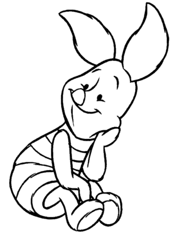  Smiling Piglet  Coloring page