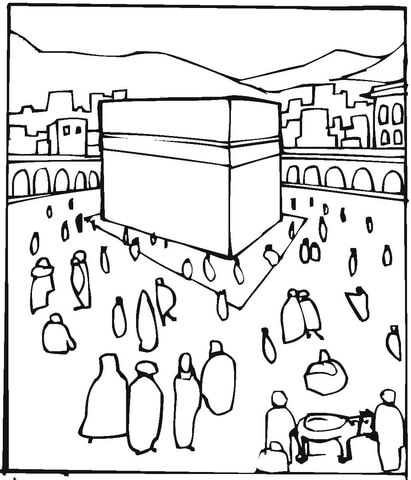 Pilgrimage To Mekkah Coloring page