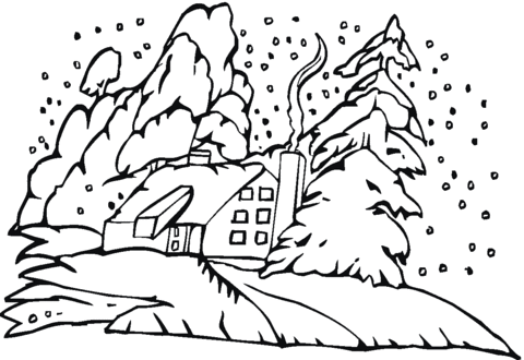 Pine Tree in the Christmas Coloring page