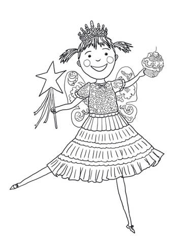 Pinkalicious with Pink Cupcakes Coloring page