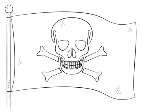 Jolly Roger Pirate Flag Coloring page