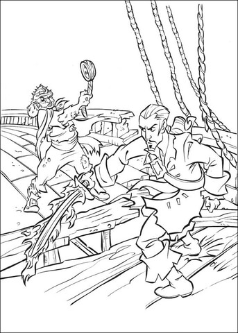 Will Turner fighting scene Coloring page