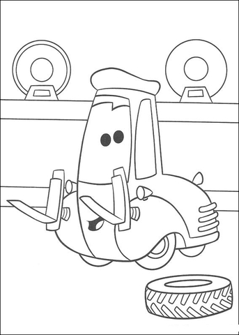 Guido and a wheel Coloring page