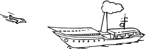 Jet Is Approaching To Aircraft Carrier  Coloring page