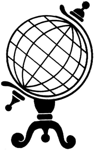 Standing Globe Coloring page