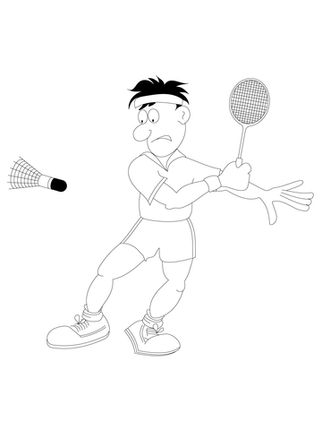 Playing Badminton Coloring page