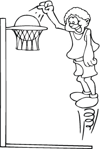 Playing Basketball  Coloring page