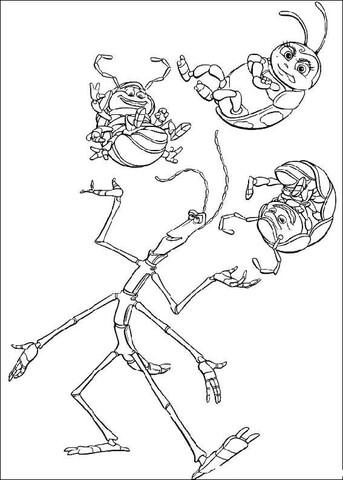Slim is juggling with bugs Coloring page