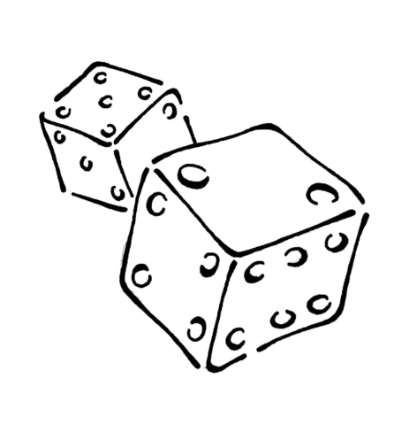 Playing Dice  Coloring page