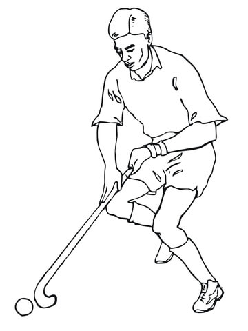 Playing Field Hockey Coloring page