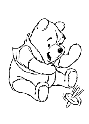 Playing Pooh  Coloring page