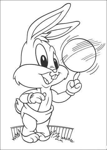 Baby Bugs Bunny Playing The Ball  Coloring page