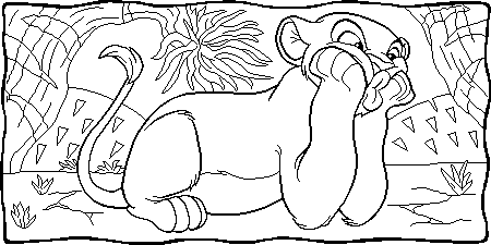 Sad Simba  Coloring page