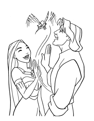 Pocahontas And Prince  Coloring page