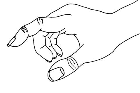 Pointing Hand Coloring page