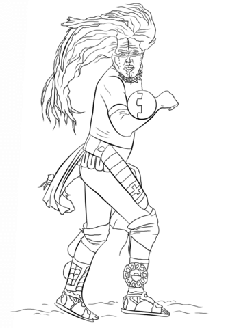 Pok-a-Tok Player Coloring page