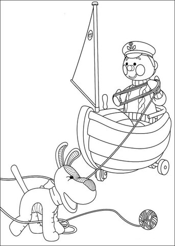The sailor and cotton wool roll Coloring page