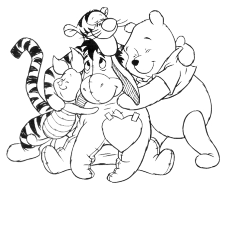 Winnie the Pooh And his friends Coloring page