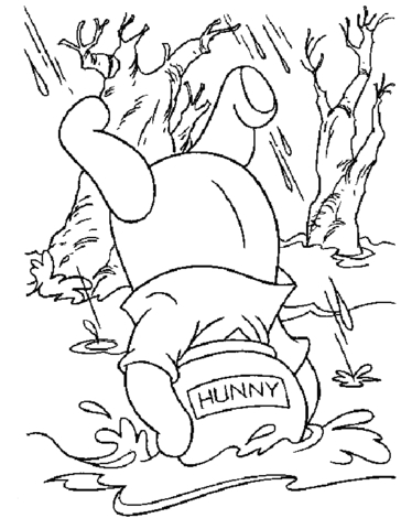 Pooh in a honey jar Coloring page