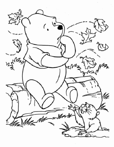 Pooh Is Thinking  Coloring page