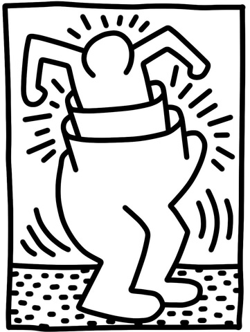 Pop Shop Figure by Keith Haring Coloring page