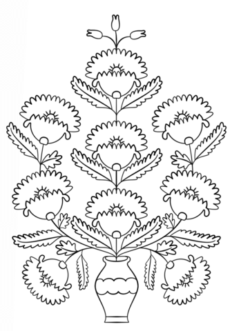 Poppy by Maria Prymachenko Coloring page