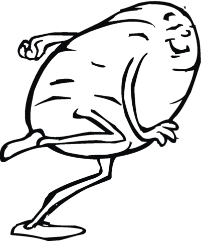Potato is Running Coloring page