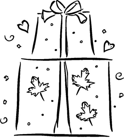 Present for Canada Day  Coloring page
