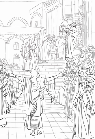 Presentation of Jesus in Temple Coloring page