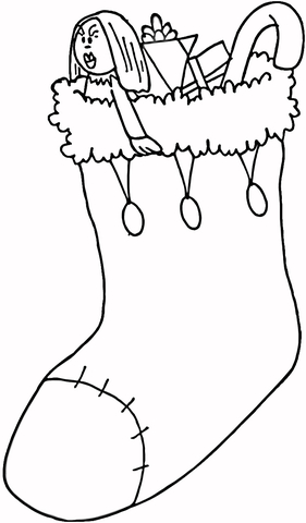 Presents In The Stockings  Coloring page