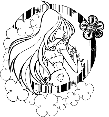 Flora in flowers  Coloring page