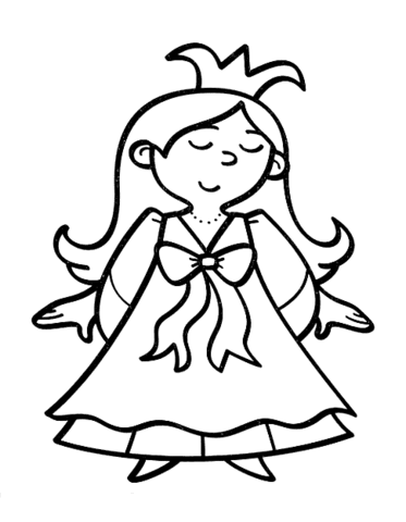 Princess with a crown Coloring page