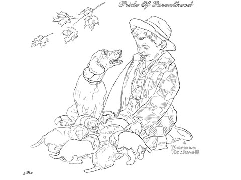 Pride of Parenthood by Norman Rockwell Coloring page