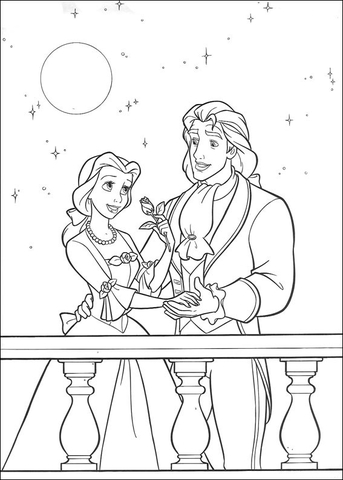 Prince And Princess Belle Coloring page