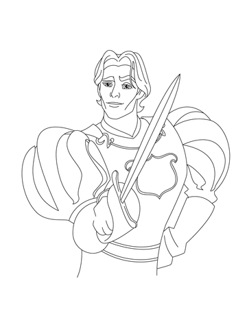 Prince Edward with his Sword Coloring page