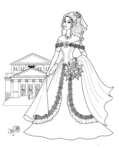 Princess And Her Palace  Coloring page