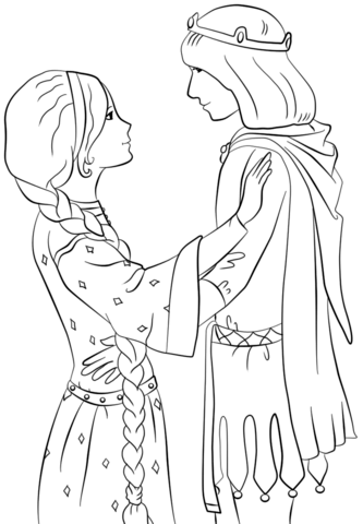Princess with Prince Coloring page