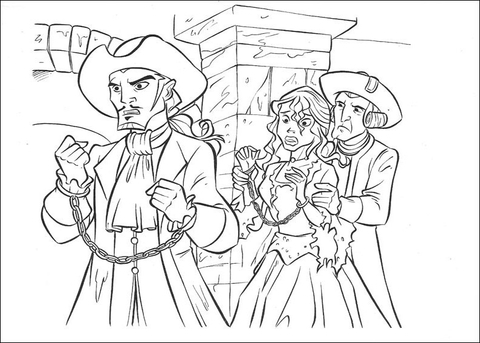 Will Turner and Elizabeth captured Coloring page