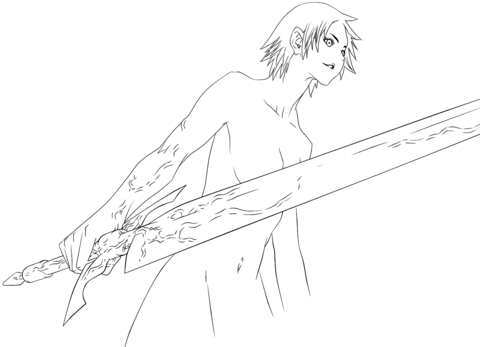 Priscilla from Claymore Coloring page